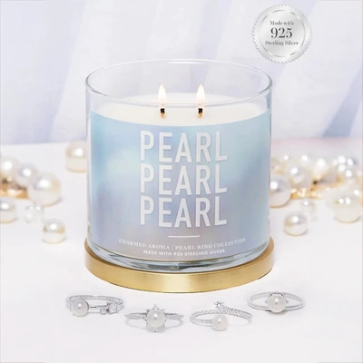 Charmed Aroma świeca z biżuterią 12 oz 340 g Pierścionek z perłą - Pearl