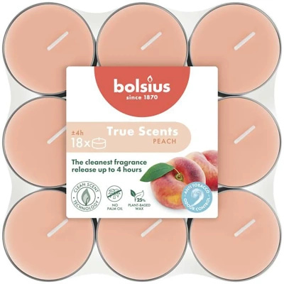 Bolsius True Scents vonné čajové svíčky 18 ks - Broskev