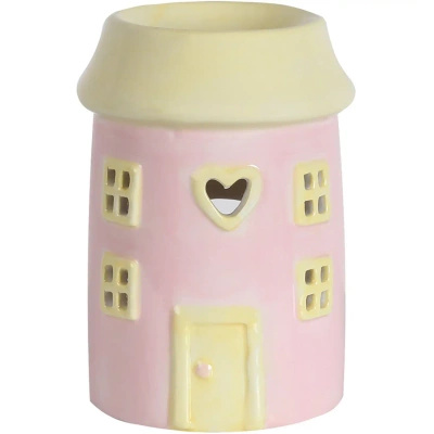 Vonný vosk do krbu keramický domeček růžový Woodbridge House Pink 12 cm