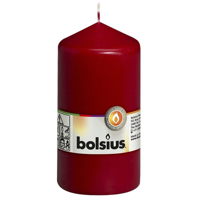 Bolsius lump candle trunk post traditional unscented 13 cm 130/68 mm - Maroon