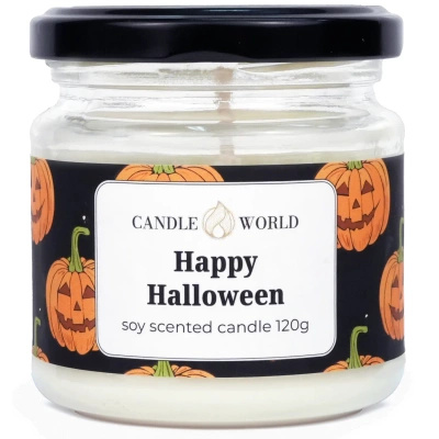 Candle World Soja Duftkerze Glas Happy Halloween 120 g Kürbis