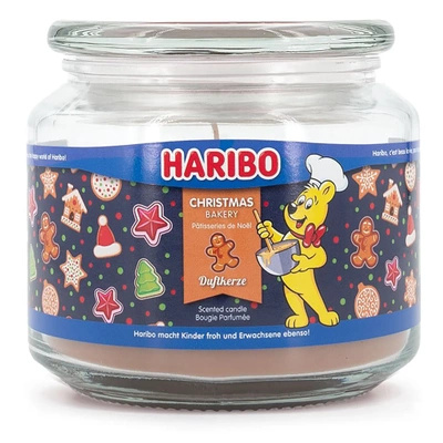 Haribo candela profumata natalizia in vetro Christmas Bakery pan di zenzero 300 g