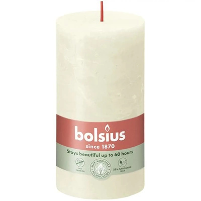 Bolsius trunk solid candle rustic pillar Rustic Shine 130/68 mm 13 cm - Soft Pearl