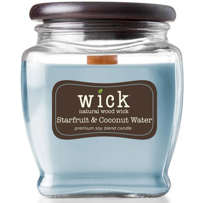Colonial Candle Wick soy blend wood wick scented candle jar 15 oz 425 g - Starfruit & Coconut Water