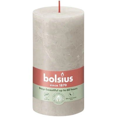 Bolsius candeliere rustico a tronco Rustic Shine 130/68 mm 13 cm - Grigio sabbia