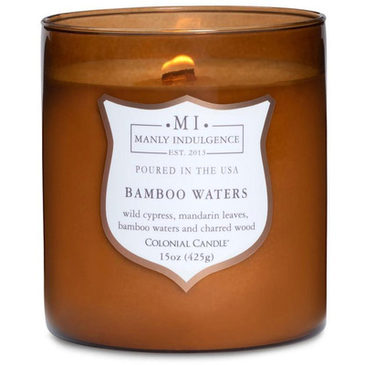 Sójová vonná sviečka pánska drevený knôt Colonial Candle - Bamboo Waters