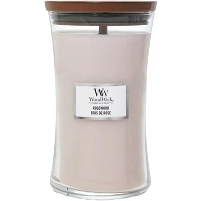 WoodWick large scented candle with wooden wick 21.5 oz 610 g - Rosewood