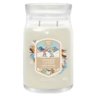 Yankee Candle Signature grote feestelijke geurkaars in glazen pot 567g - Vanilla Flurries