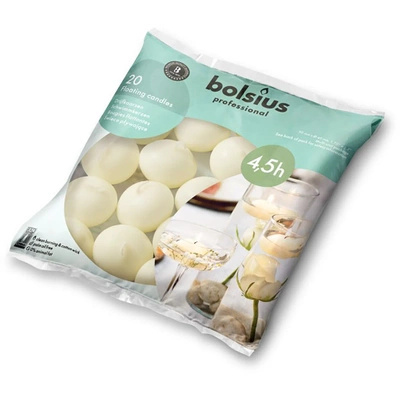 Bolsius Floating Candles floating water candles 30/45 mm 20 pcs - Cream