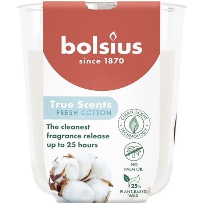 Bolsius True Scents glazen geurkaars 80/73 mm - Fresh Cotton Vers Katoen