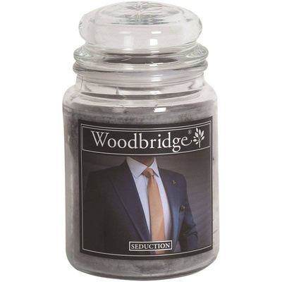 Grande bougie parfumée dans un pot en verre à deux mèches Seduction Woodbridge Candle 565 g