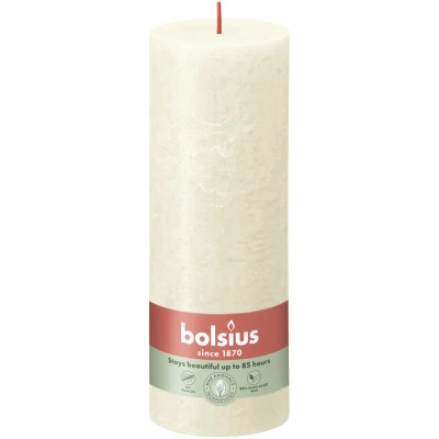 Bolsius solid trunk candle rustic post Rustic Shine 190/68 mm 19 cm - Delicate Soft Pearl