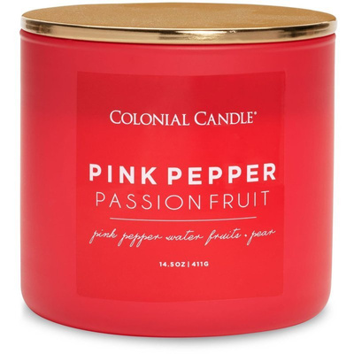 Colonial Candle Pop Of Color vonná sojová svíčka ve skle 3 knoty 14,5 oz 411 g - Pink Pepper Passionfruit