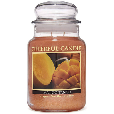 Cheerful Candle didelė kvapioji žvakė stikliniame indelyje 2 dagčiai 24 uncijos 680 g - Mango Tango