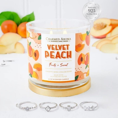 Šperková sviečka Charmed Aroma 12 oz 340 g Prsteň - Velvet Peach