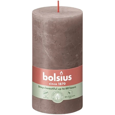 Bolsius rustieke boomstam kandelaar Rustic Shine 130/68 mm 13 cm - Taupe