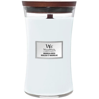 WoodWick candela profumata grande con stoppino in legno da 610 g - Betulla Magnolia