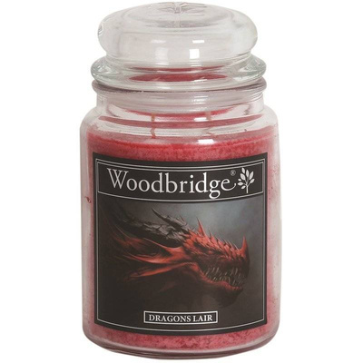 Grande bougie parfumée dans un pot en verre à deux mèches Dragons Lair Woodbridge Candle 565 g