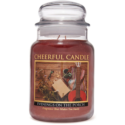 Cheerful Candle большая ароматическая свеча в стеклянной банке 2 фитиля по 24 унции 680 г - Evenings on the Porch