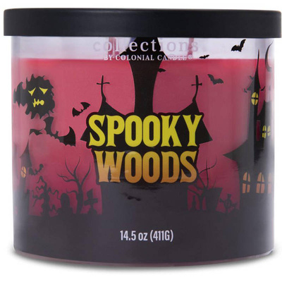 Duża świeca zapachowa sojowa w szkle 3 knoty Halloween z kolekcji Haunted 14.5 oz 411 g - Spooky Woods