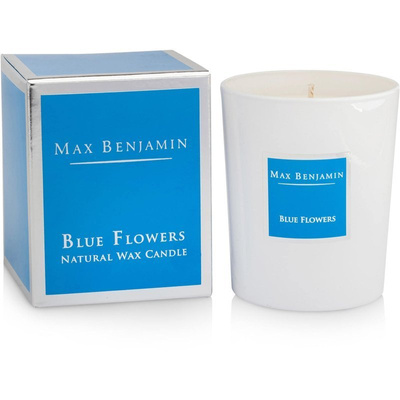 Vonná svíčka Max Benjamin ve skleněné ruční výrobě - ​​Blue Flowers