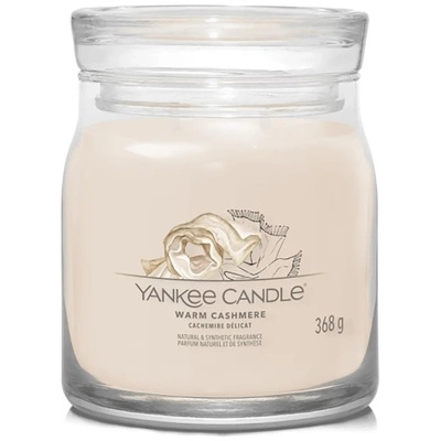 Yankee Candle střední vonná svíčka ve skleněné dóze 368 g - Warm Cashmere