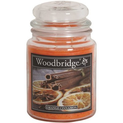Kerst geurkaars in glas groot Woodbridge - Orange Cinnamon