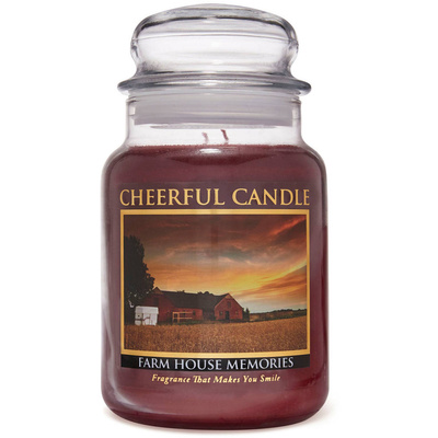 Cheerful Candle duża świeca zapachowa w szklanym słoju 2 knoty 24 oz 680 g - Farm House Memories