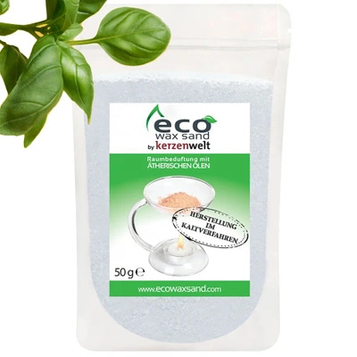 Wax melts met essentiële oliën 50 g wit WaxSandArt EcoWaxSand - Basil