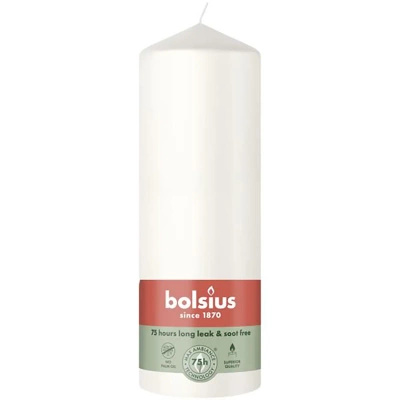Bolsius nearomatizovaná sloupková svíčka 200/68 mm Essentials - Frost White Cloudy White