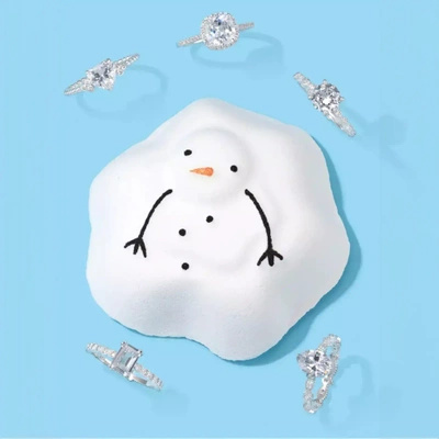 Bruisbal met sieraden Ring Charmed Aroma - Melting Snowman