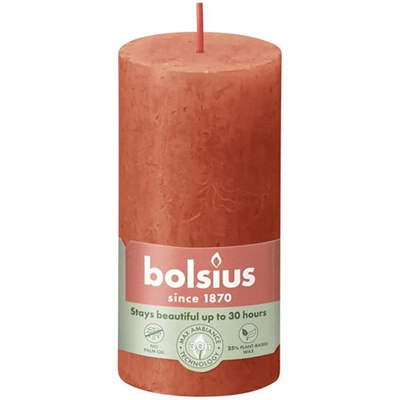 Bolsius kaimiškas bagažinės žvakių postas Rustic Shine 100/50 mm 10 cm - Žemės oranžinė