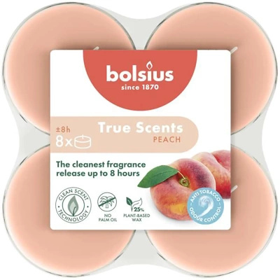 Bolsius True Scents ohřívače vůní maxi polykarbonát 6 cm 8 ks - Peach