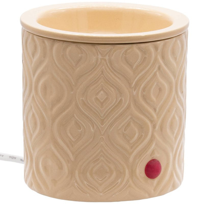 Brûleur de cire électrique parfumé au motif vintage beige par Faso Candle Brothers