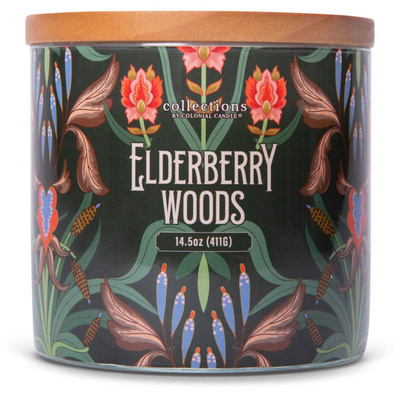 Colonial Candle Deco Collection Duftkerze aus Sojabohnen im Glas 3 Dochte 14.5 oz 411 g - Elderberry Woods