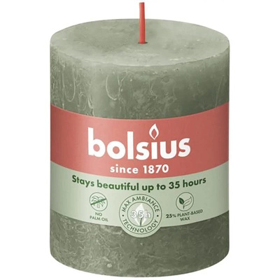 Bolsius tronco rústico poste de vela Rustic Shine 80/68 mm - Verde Oliva Fresco