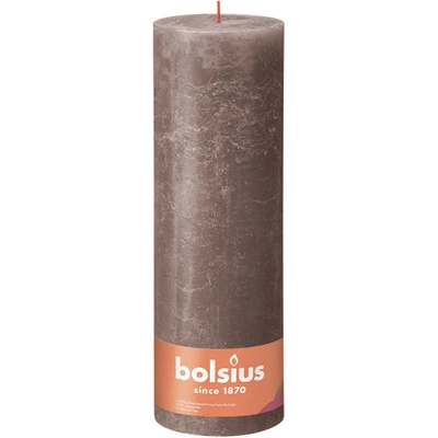 Bolsius Rustic grand tronc bougie pilier rustique XXL Shine 300/100 mm 30 cm - Taupe