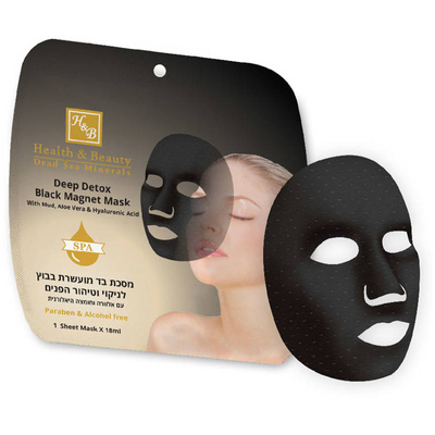 Mascarilla en láminas con carbón activado y minerales del Mar Muerto Health & Beauty