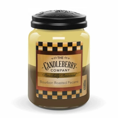 Grande bougie parfumée Candleberry dans un verre 570 g - Bourbon Roasted Pecans™