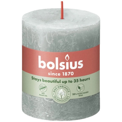 Bolsius rustikální kmenová svíčka Rustic Shine 80/68 mm - Nefritově zelená