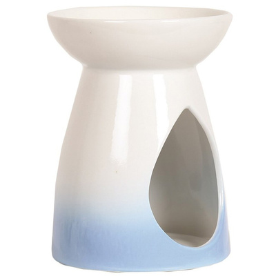 Kominek zapachowy na wosk olejek ceramiczny Biały Niebieski klasyczny Woodbridge Blue Teardrop