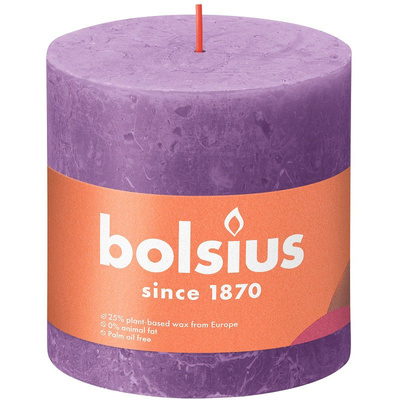 Bolsius bagažinės žvakė Rustic Shine 100/100 mm - Intensyviai gyvybinga violetinė