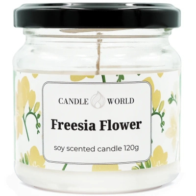 Candle World soja geurkaars pot Freesia Flower 120 g Freesia