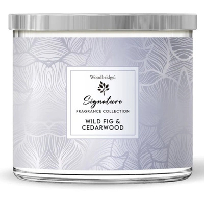 Bougie parfumée en verre 3 mèches - Wild Fig Cedarwood Woodbridge