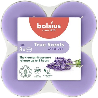 Bolsius True Scents geurwarmers maxi polycarbonaat 6 cm violet 8 st - Lavendel Lavendel