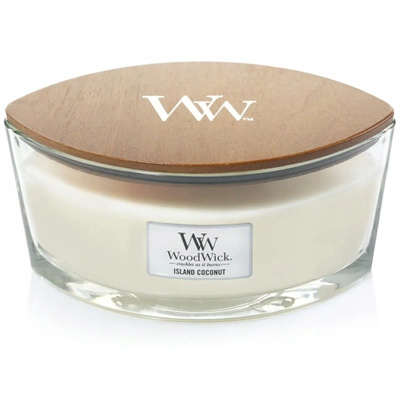 Woodwick Ellipse Core Heartwick vela perfumada grande con mecha de madera cereza 16 oz 453,6 g - Island Coconut