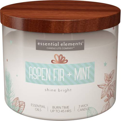 Candela per aromaterapia grande natalizia in vetro con tre stoppini Aspen Fir Mint Candle-lite 418 g