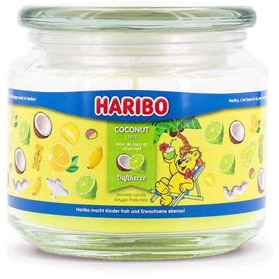 Candela profumata in vetro caramelle al cocco Haribo Coconut Lime 300 g