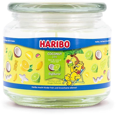 Haribo świeca zapachowa w szkle Coconut Lime owocowe żelki kokos limonka 300 g