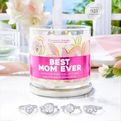 Svíčka se šperky Dárek pro maminku s prstenem uvnitř Best Mom Ever Charmed Aroma 340 g